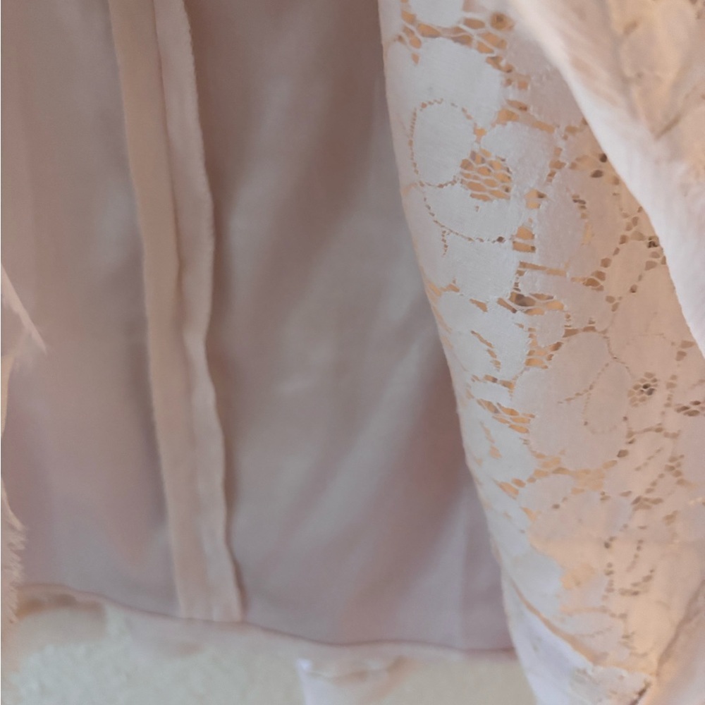 Tahari Lace Eyelet Knee Length Beige Cream Skirt 10 - Picture 4 of 10
